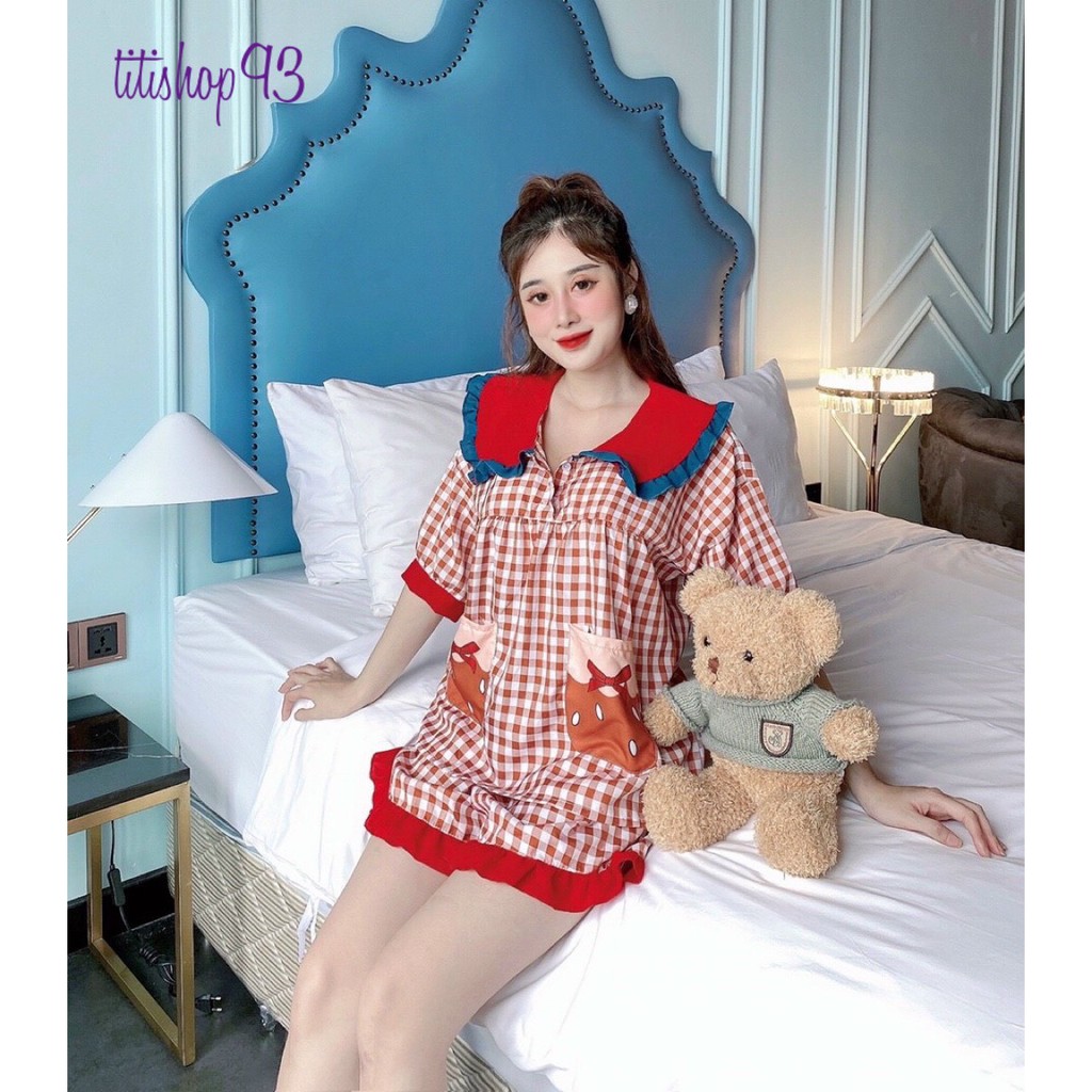 🔥[GIẢM SỐC]🔥Bộ đồ ngủ siêu dễ thương 🔥FREESHIP🔥Bộ ngủ lụa caro nơ tiểu thư phố bèo, siêu xinh, siêu mát/Titishop93 | BigBuy360 - bigbuy360.vn