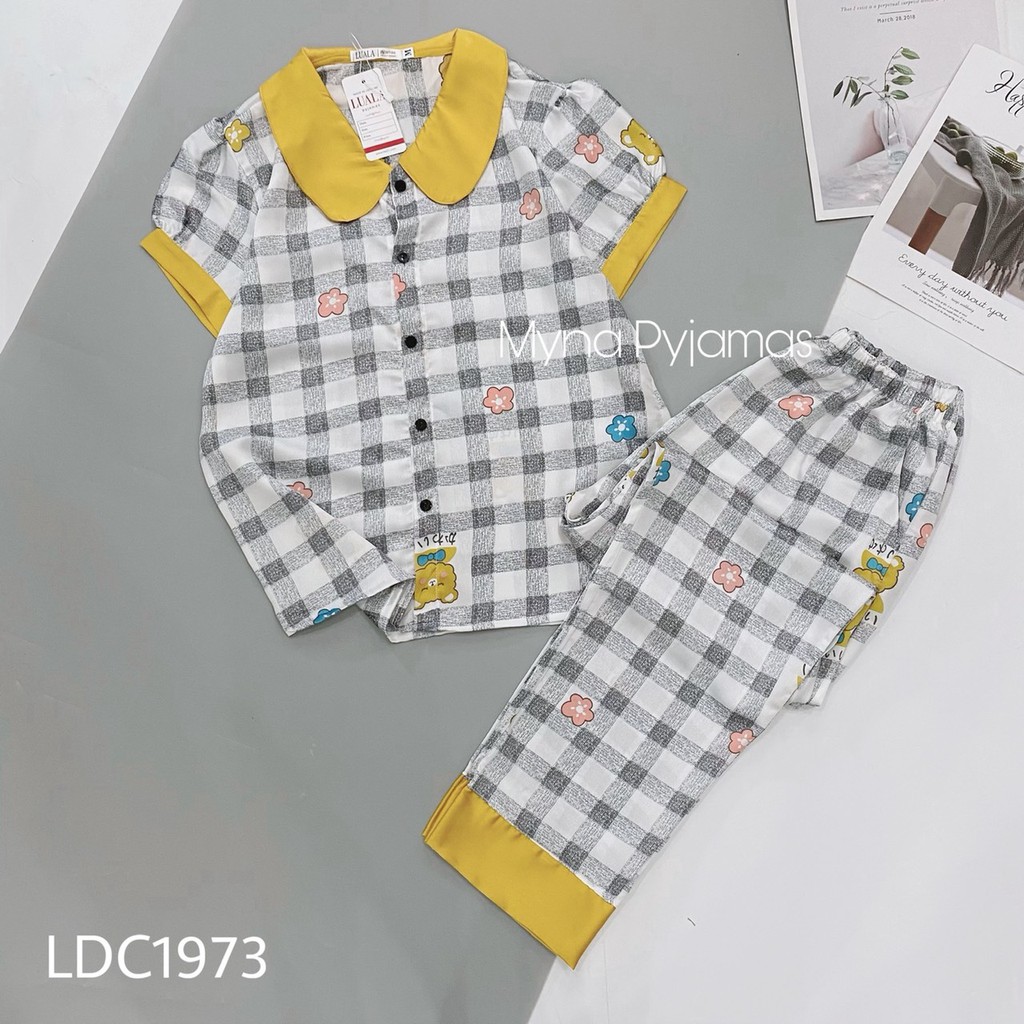 Bộ Mặc Nhà, Pijama Lụa Cao Cấp Áo Cộc Quần Dài, hàng có size, quần có túi | BigBuy360 - bigbuy360.vn