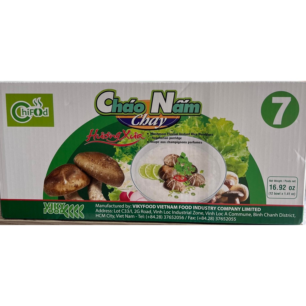 Thùng Cháo nấm Mikko Hương Xưa 06 hộp