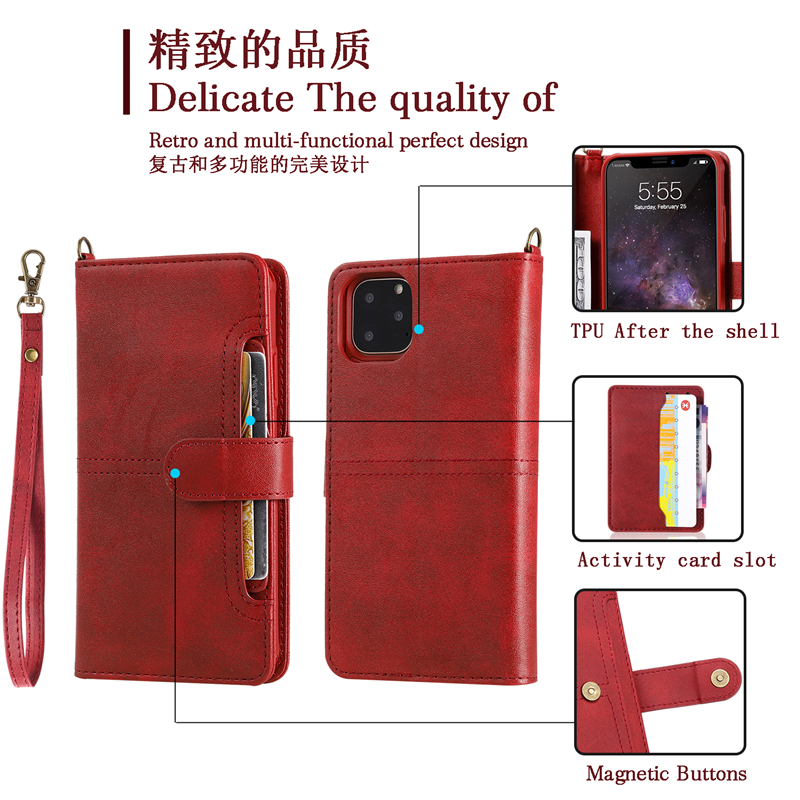 Bao da điện thoại nắp lật từ tính có ngăn thẻ cao cấp thích hợp cho iPhone 14 Plus 11 Pro Xs Max Xr 8 7 6 6s Plus SE 2020
