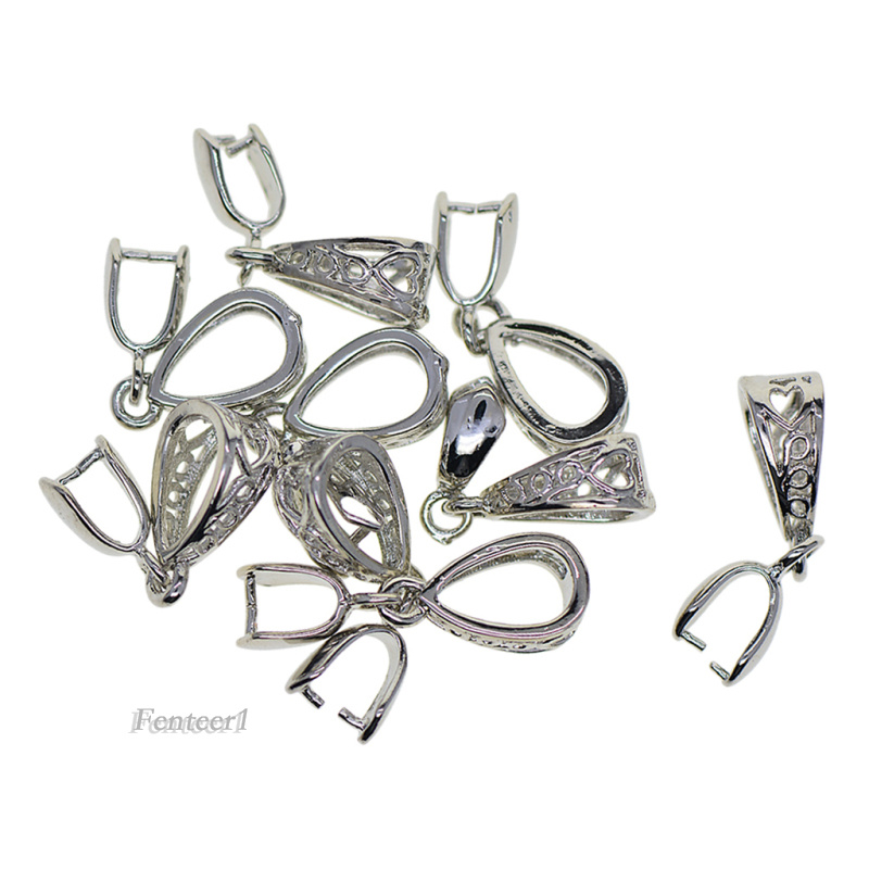 10 Móc Gài Màu Bạc Hình Trái Tim Làm Trang Sức