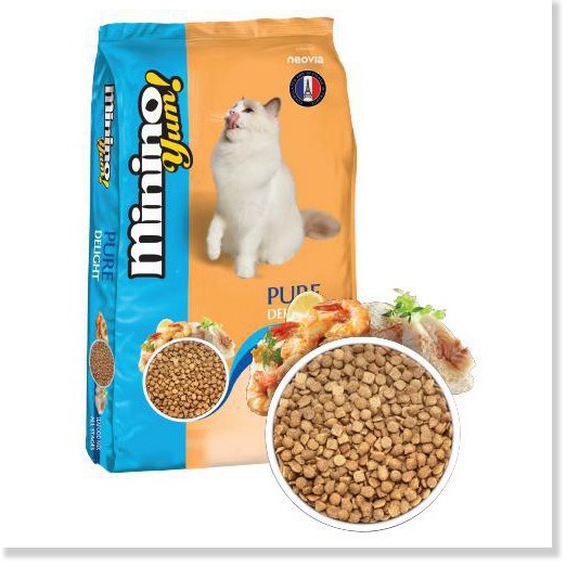 HN-(Gói 1,5kg) MININO YUM (Blisk mới) Thức ăn viên cao cấp cho mèo, dùng cho mèo mọi lứa tuổi (hanpet 208)