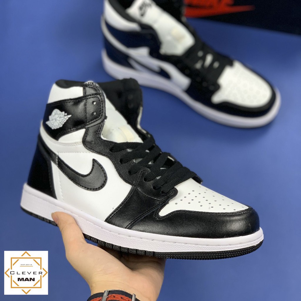 (FREESHIP+QUÀ) Giày thể thao AIR JORDAN 1 Retro High Black White Đen trắng cao cổ