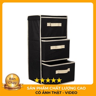 Tủ vải 3 tầng phong cách Nhật Bản, Tủ quần áo đa năng cao cấp.