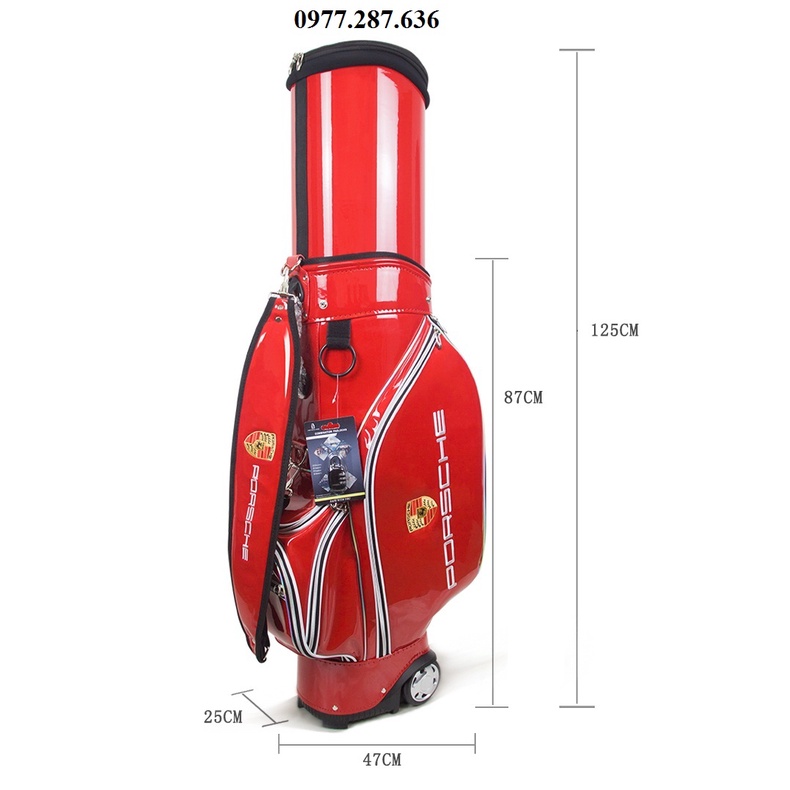 Túi gậy golf Poscher đựng 14 - 16 gậy da PU cao cấp chống nước chống bụi shop GOLF PRO TM055