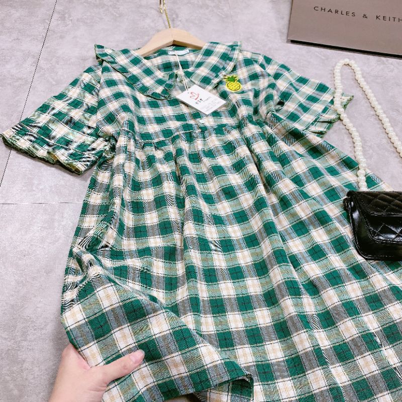 ĐẦM XANH BABY DOLL CỔ PITER HÀNG ĐẸP BÁN SHOP