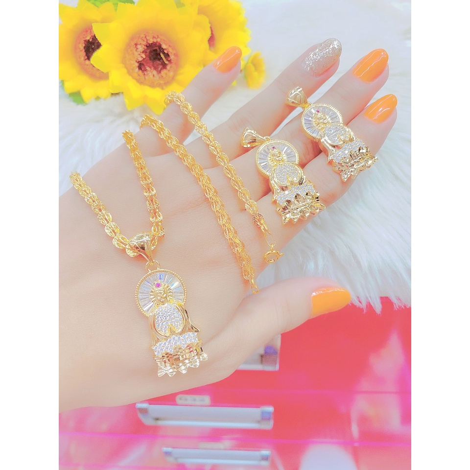 Mặt dây chuyền nữ hình phật UHA mạ vàng 18K kiểu dáng sang trọng M754143-110