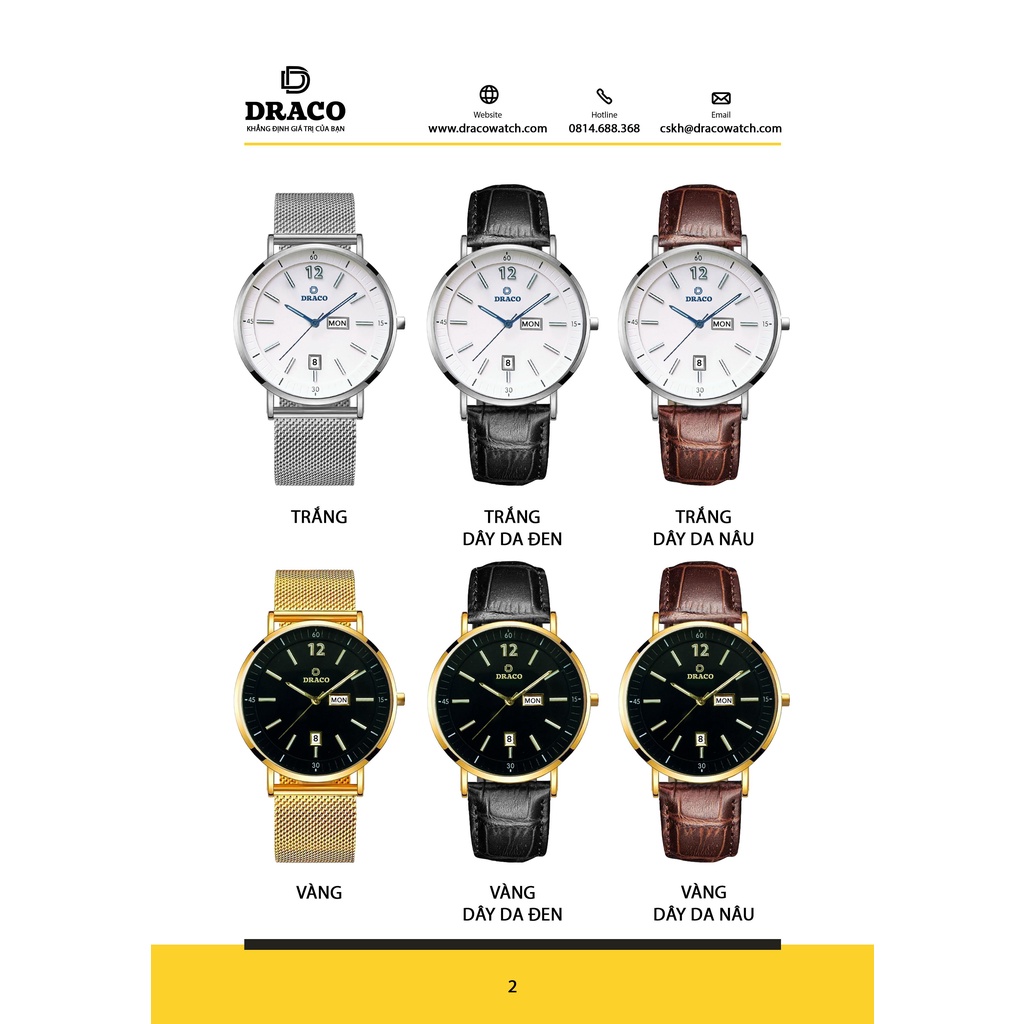 Đồng Hồ Nam - Thương Hiệu Việt Draco D21-St01 Sang Trọng &quot;The First Boy&quot;