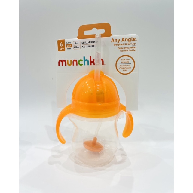 Cốc ống hút mọi tư thế Munchkin chính hãng, tặng kèm cọ ống hút