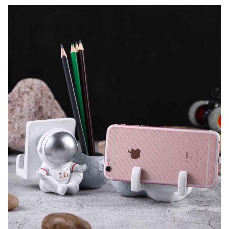 Mô hình trang trí + Giá đỡ điện thoại phi hành gia bằng sứ cực chắc chắn và nét đẹp.