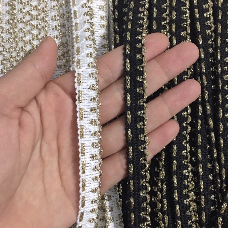 10m REN KIM TUYẾN PHỐI ÁO NỈ BẢN 1.5CM 3m 18k