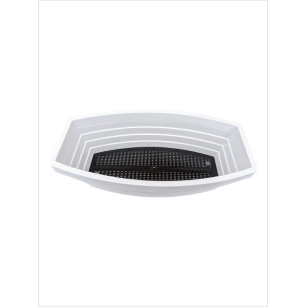 Chậu ban công dáng thuyền cao cấp 50x25cm kèm lưới thông minh_Chậu nhựa máng cao cấp trồng rau, hoa, cây cảnh chữ nhật