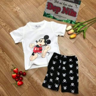 Sét bộ dành cho bé gái in chuột mickey phối quần in toàn thân