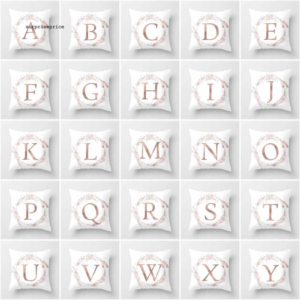 Bao bọc gối trang trí in hình hoa &amp; chữ cái