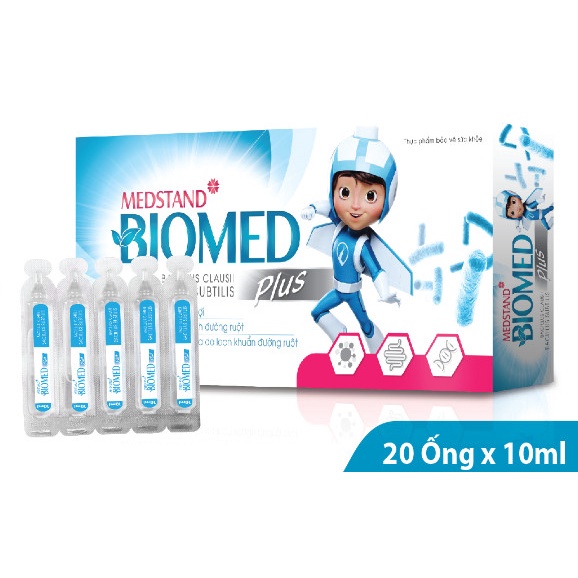 MEDSTAND BIOMED PLUS – Men vi sinh bổ sung vi khuẩn có lợi cho bé, giảm nguy cơ rối loạn tiêu hoá (20 ống)