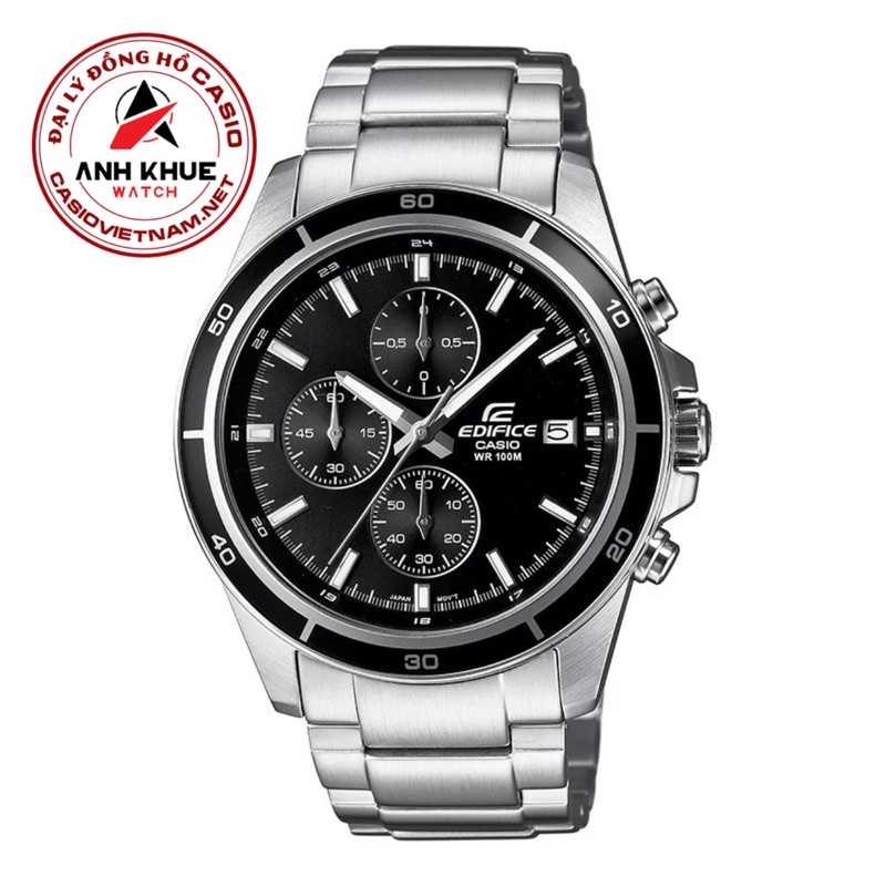 ĐỒNG HỒ NAM CASIO EFR-526D-1AV Dây kim loại - Mặt đen Viền đen