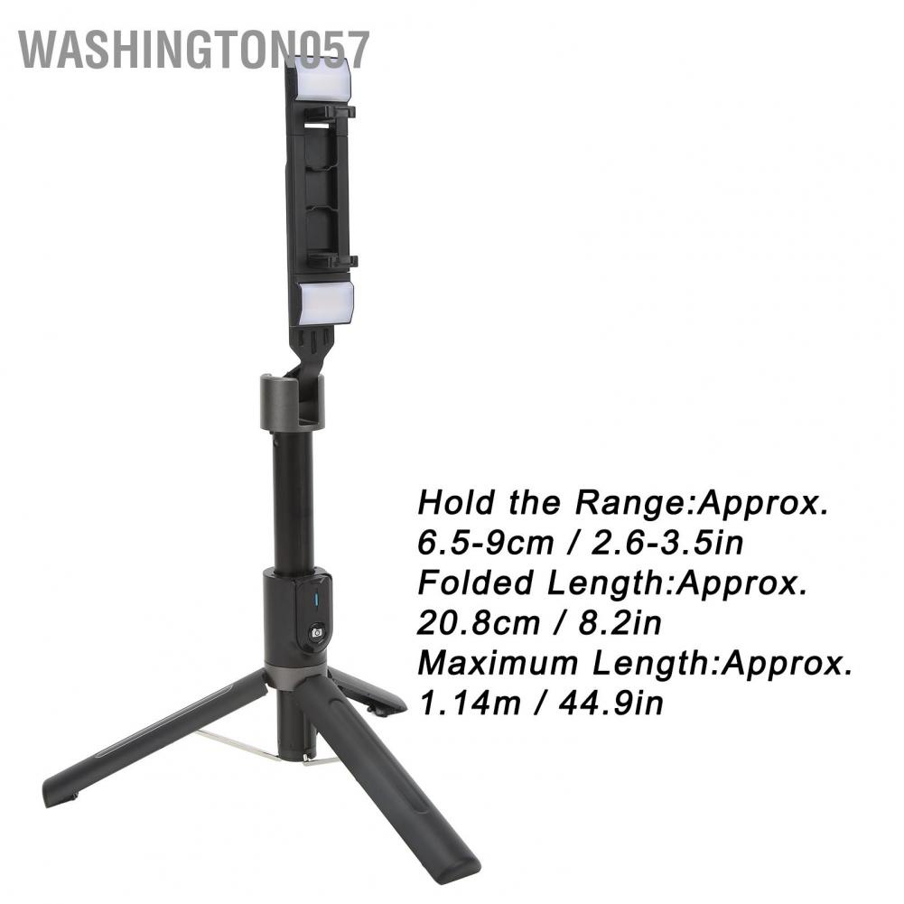 Washington057 Selfie Stick Tripod with Fill Light Dual LED Stable 360 Degree Rotation Phone Stand for Travelling
