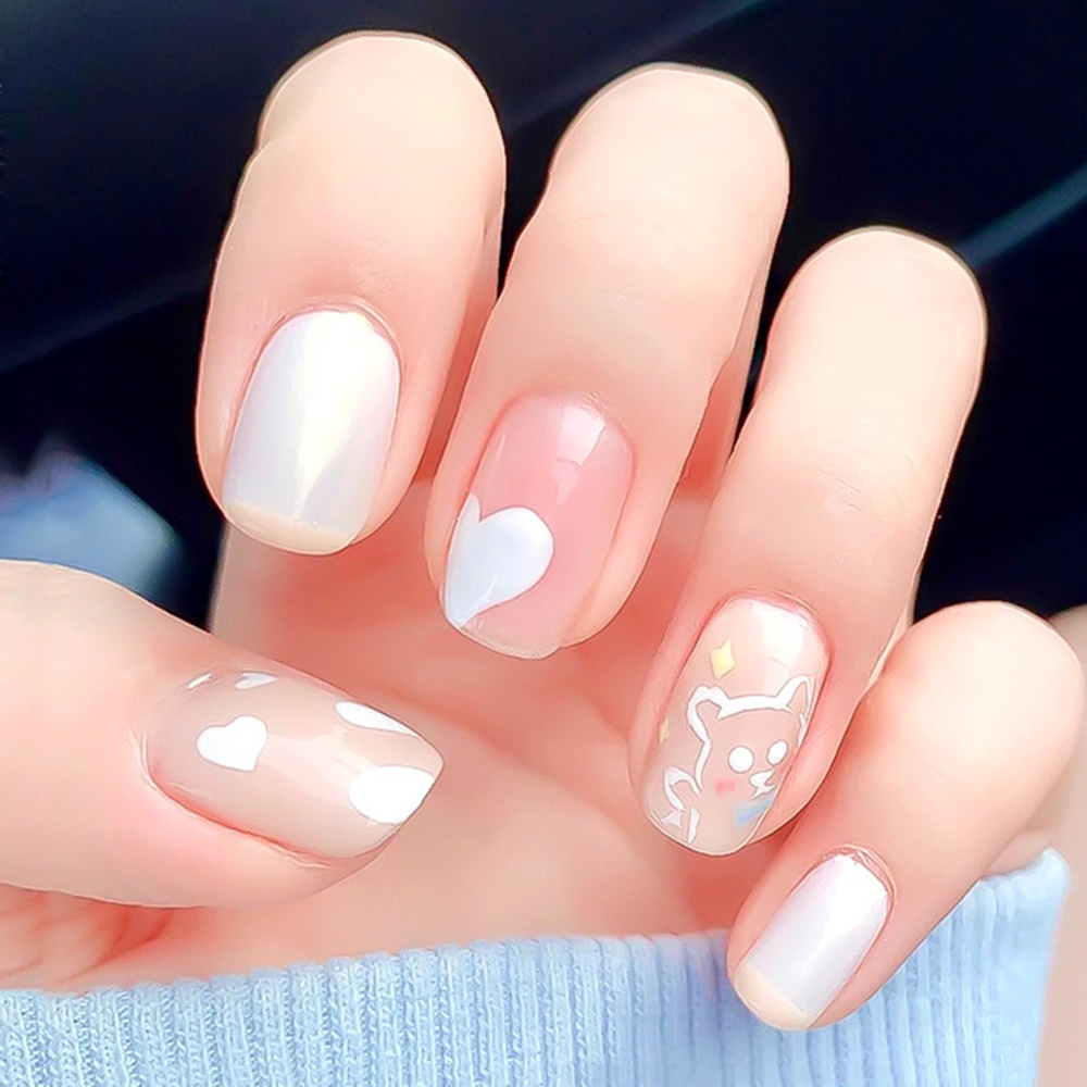 [Hàng mới về] Sticker dán móng tay trang trí hình ngôi sao trái tim 3D diy hợp thời trang