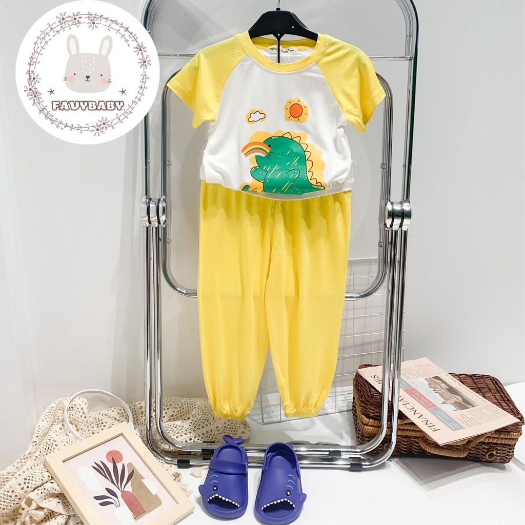 Bộ MINKY MOM Bé Trai Bé Gái Alibaba Cộc Tay Hoạ Tiết Hoạt Hình Mèo Thỏ Cua Bé Đi Học Đi Chơi 0 1 2 3 4 5 Tuổi - Favybaby