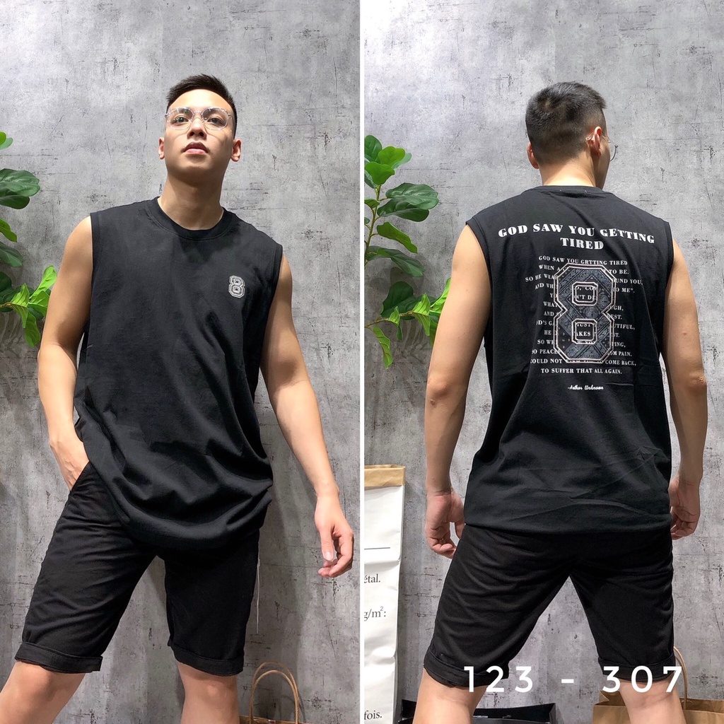 Áo sát nách tanktop bigsize 100kg gym thể thao oversize xuất khẩu cao cấp SNTQ 123 - 307