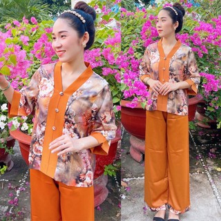 Đồ Lam Đi Chùa # Bà Lai Lụa Hoa Cao Cấp