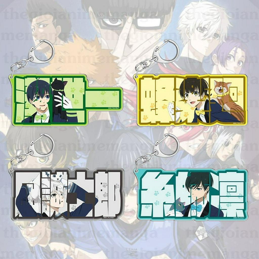 Móc khóa BLUE LOCK Tiề n đạo số 1 ver CHỮ MÈO keyring in hình anime chibi mica trong arcylic quà tặng dễ thương