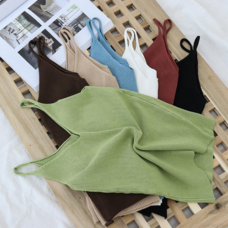 Áo không tay cổ chữ U đơn giản cho nữ