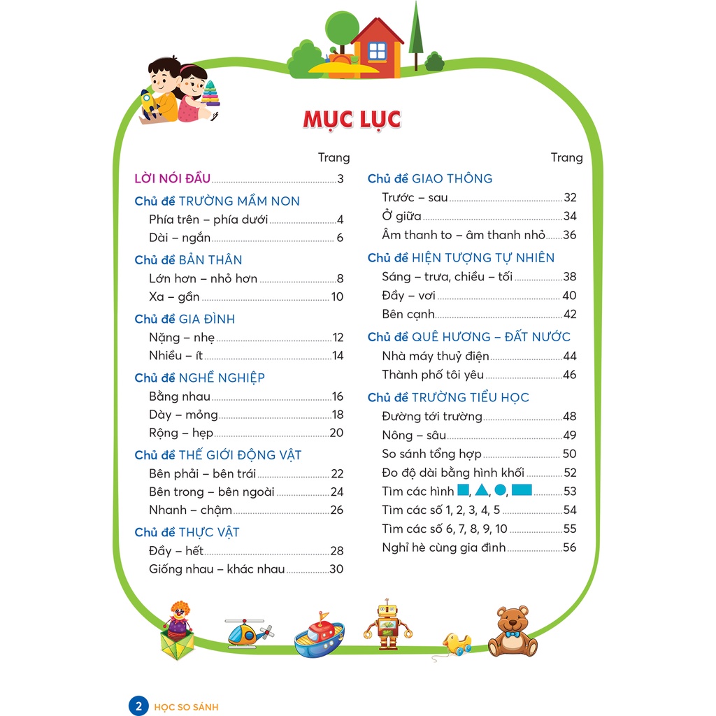 Sách học so sánh - sách mầm non cho trẻ 5 - 6 tuổi
