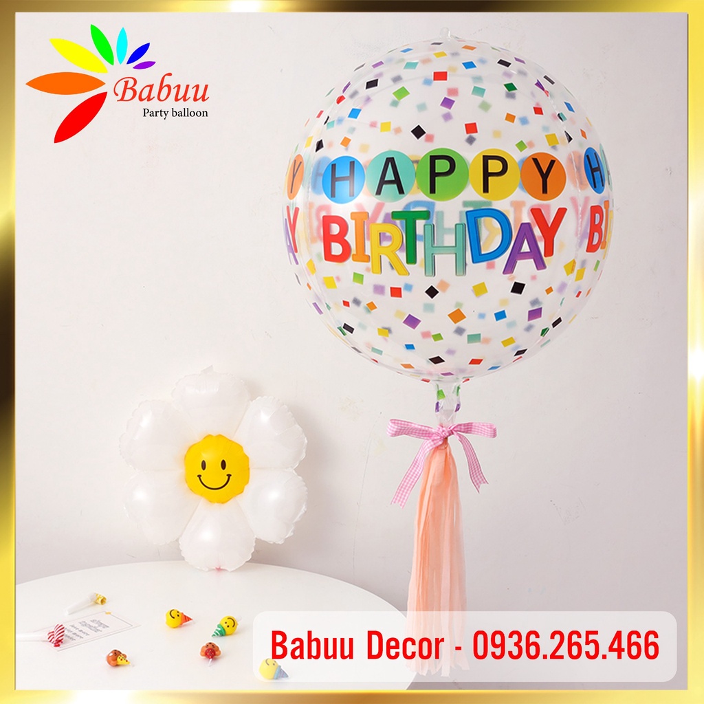 [Mã LIFEXANH03 giảm 10% đơn 500K] Bóng 4D in chữ Happy Birthday