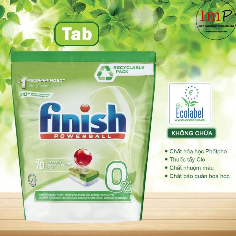 Combo Viên rửa bát Finish Eco 0% và nước làm bóng Finish Eco 0%