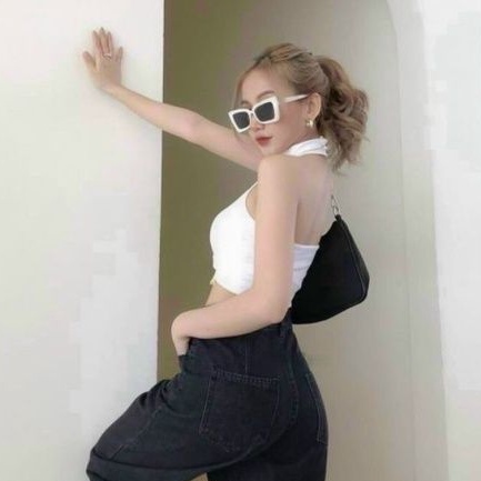 Áo yếm cổ lọ phôm croptop hở lưng SEXY