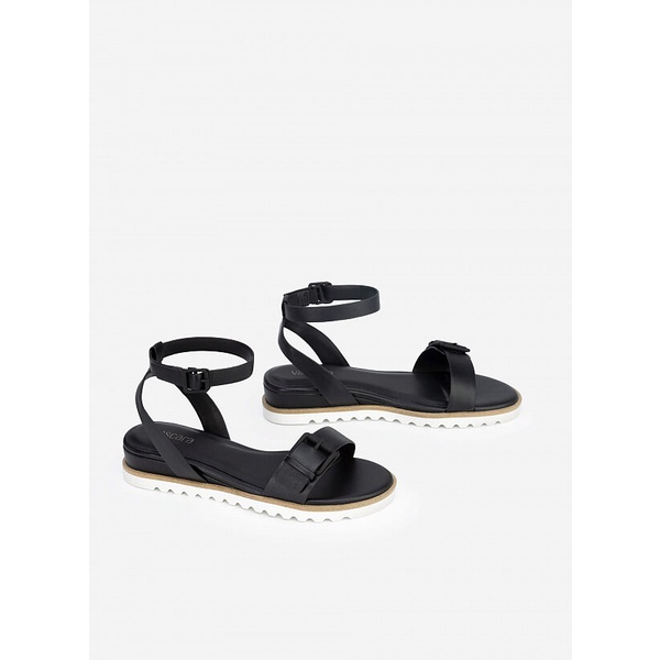 Vascara Giày Sandal Đế Xuồng Quai Phối Belt - SDX 0423 - Màu Đen