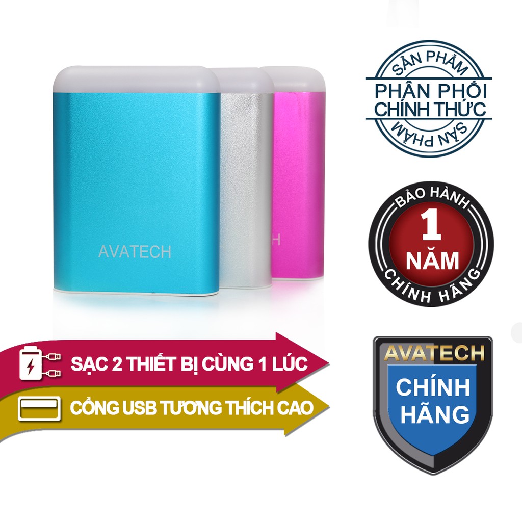 Pin sạc dự phòng kiêm đèn LED AVATECH 12000mAh