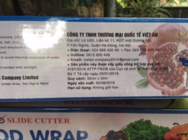 MÀNG BỌC THỰC PHẨM VIỆT AN FOOD WRAP 30cm x50m