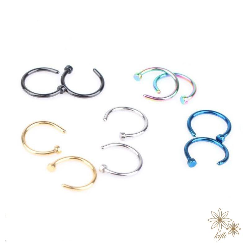 Khuyên Mũi Hình Chữ C Bằng Thép Không Gỉ Không Gây Dị Ứng