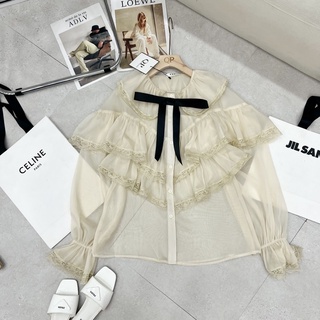 Áo tơ bèo nơ cổ xinh xắn