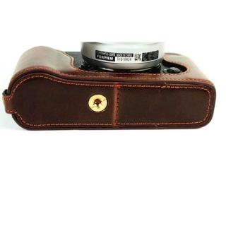 PU Leather Camera Bottom Case for X-E1 X-E2 XE1 XE2 Half Body Cover With Hand Strap