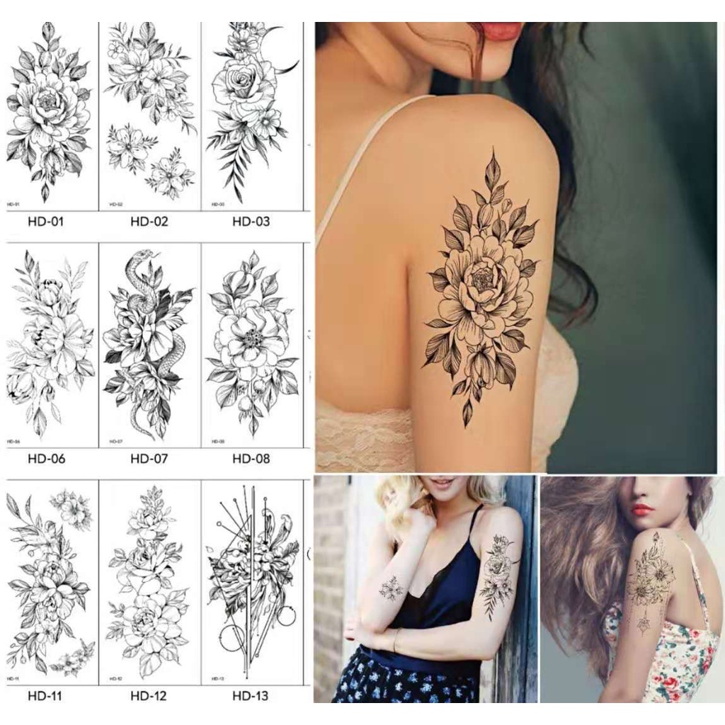 Hình Xăm To Miếng Dán Tạm Thời Tattoo Chống Nước Lâu Trôi Quyến Rũ Legaxi