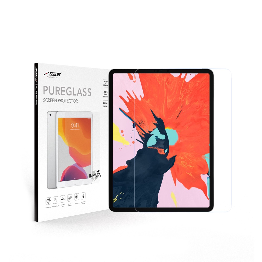Kính Cường Lực Zeelot 2.5D PureGlass cho cho iPad Pro 11 inch 2018- 2021/ iPad Pro 12.9 inch 2018- 2021/ Ipad Air 4 10.9