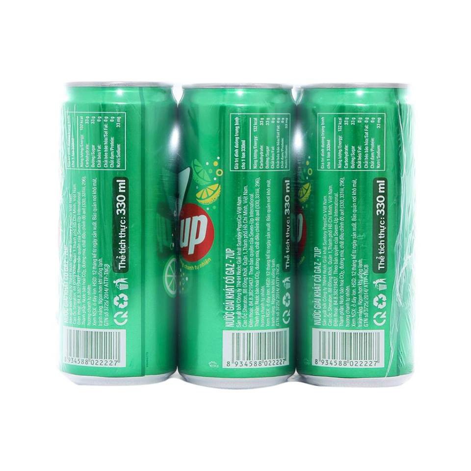 NƯỚC NGỌT 7UP HƯƠNG CHANH LON 330ML