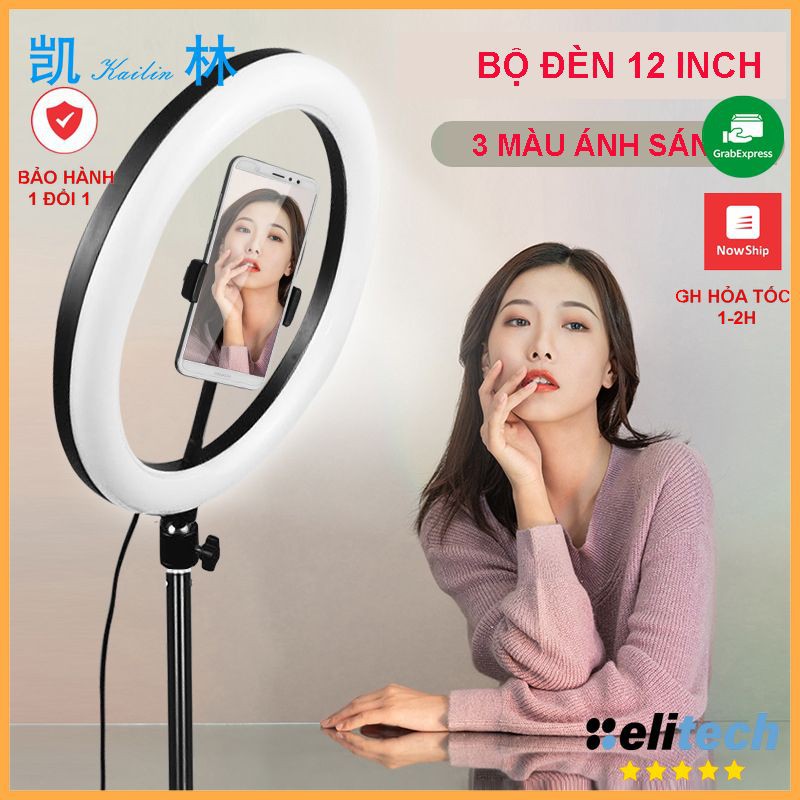 Đèn Livestream Size 30cm Dành Cho Bán Hàng Online, Make up, Chụp Ảnh Studio - Chính hãng Kairui