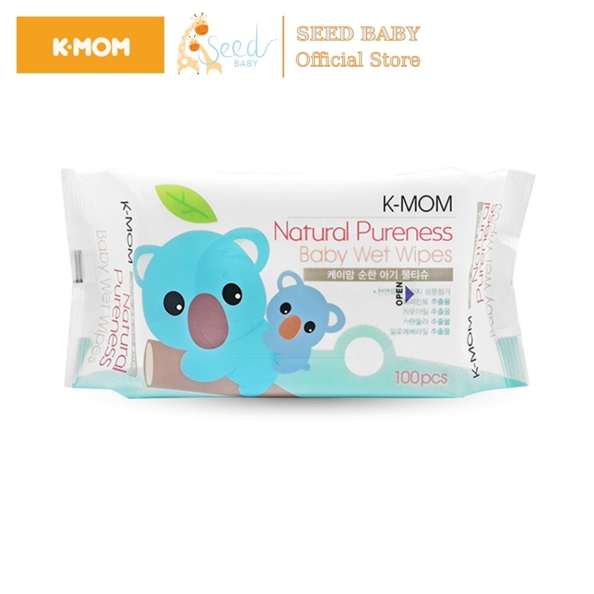 Khăn ướt K-mom hữu cơ cao cấp Hàn quốc cho bé (100c) - Seed Baby