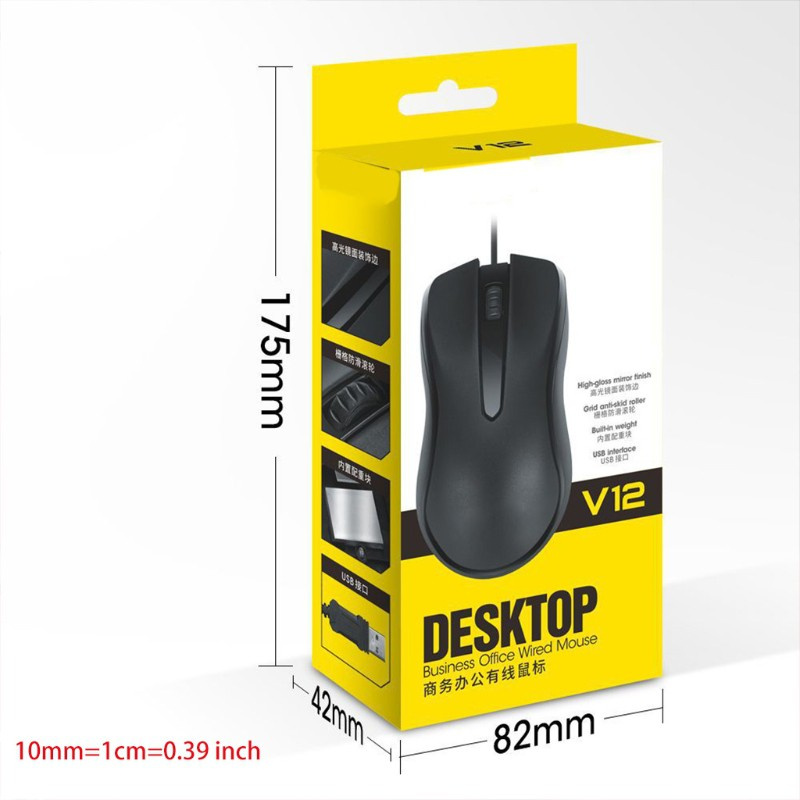 Chuột Máy Tính Luckyx V12 1000 Dpi Có Dây Usb Không Gây Tiếng Ồn Note