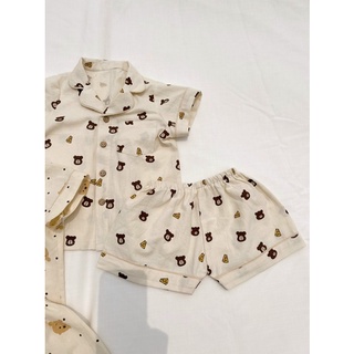 Set bộ cho bé trai bé gái hoa tiết hình thú siêu xinh