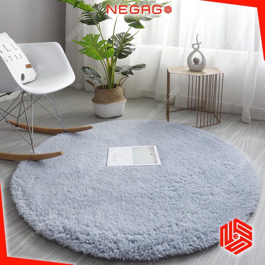 Thảm tròn 1m đẹp 20 màu trải sàn phòng ngủ phòng khách trang trí decor | NEGAGO