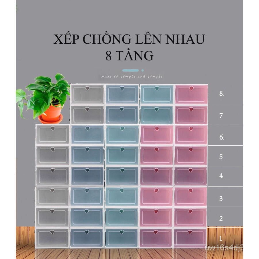 COMBO 10 HỘP ĐỰNG GIÀY LẮP RÁP THÔNG MINH TẶNG KÈM GÓI HÚT ẨM- TỦ ĐỰNG GIÀY DÉP THÔNG MINH- TỦ GIÀY NHỰA GIA DỤNG THÔNG