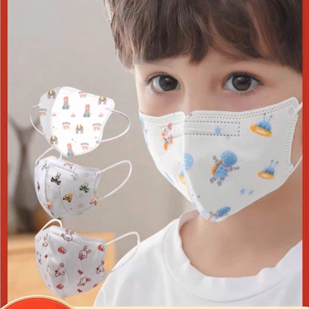 Set 10 Khẩu trang KN 95 nhiều màu cute cho bé từ 4-10 tuổi