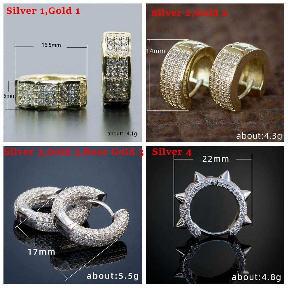 Khuyên Tai Đính Đá Zircon Thời Trang Dễ Thương|Khuyên Tai Nữ Trang Dáng Tròn Đính Đá Xinh Xắn