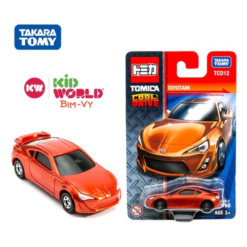 Xe mô hình Tomica Card Cool Drive Toyota86 TCD12. Made in China. Tỷ lệ 1:60.