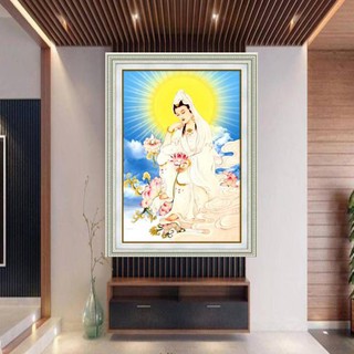 Tranh đá Quán Thế Âm Bồ Tát DF2288 - kích thước: 60 * 85cm. (TRANH CHƯA LÀM)